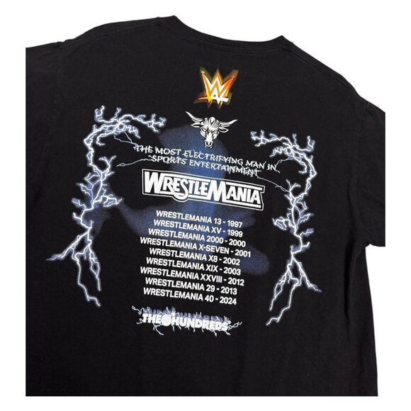 RARE WWE THE ROCK x THE HUNDREDS Limited Wrestlemania 40 Collab Tee Shirt Large - Picture 4 of 7